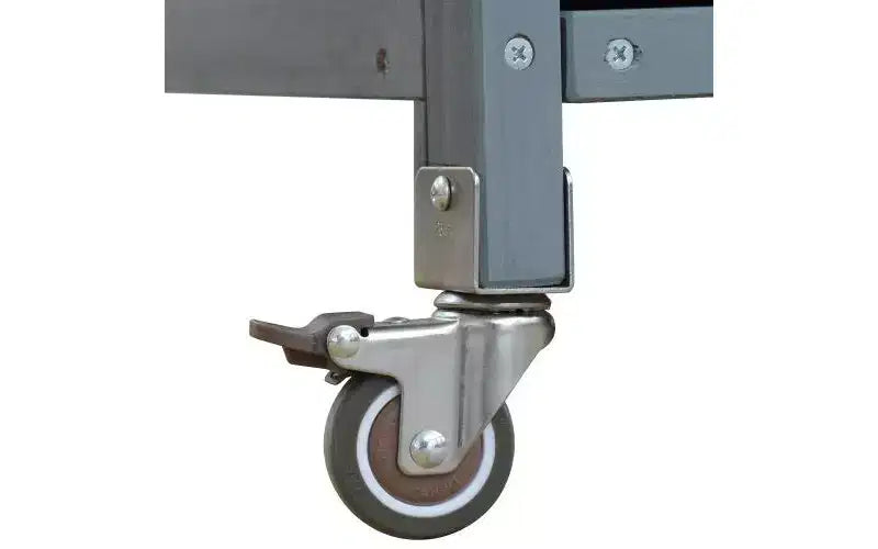 JVNOXK Îlot de cuisine mobile d'extérieur et meuble de rangement style ferme avec plan de travail en acier inoxydable et étagère à épices Convient pour les cuisines Gris-bleu
