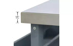 JVNOXK Îlot de cuisine mobile d'extérieur et meuble de rangement style ferme avec plan de travail en acier inoxydable et étagère à épices Convient pour les cuisines Gris-bleu
