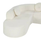 Canapé d'angle extra large Whisen 310 cm, canapé élégant en tissu avec trois coussins ronds, mousse haute résilience