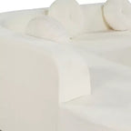 Canapé d'angle extra large Whisen 310 cm, canapé élégant en tissu avec trois coussins ronds, mousse haute résilience