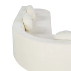 Canapé d'angle extra large Whisen 310 cm, canapé élégant en tissu avec trois coussins ronds, mousse haute résilience