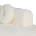 Canapé d'angle extra large Whisen 310 cm, canapé élégant en tissu avec trois coussins ronds, mousse haute résilience