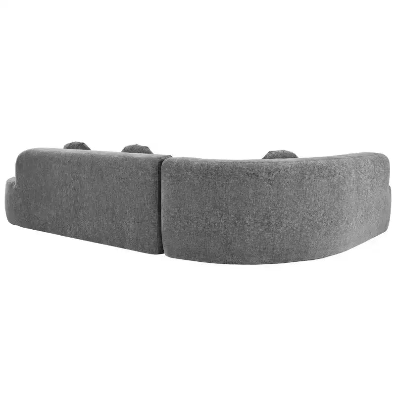 Canapé d'angle extra large Whisen 310 cm, canapé élégant en tissu avec trois coussins ronds, mousse haute résilience