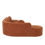 Canapé d'angle extra large Whisen 310 cm, canapé élégant en tissu avec trois coussins ronds, mousse haute résilience