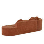 Canapé d'angle extra large Whisen 310 cm, canapé élégant en tissu avec trois coussins ronds, mousse haute résilience
