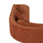 Canapé d'angle extra large Whisen 310 cm, canapé élégant en tissu avec trois coussins ronds, mousse haute résilience