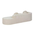 Canapé d'angle extra large Whisen 310 cm, canapé élégant en tissu avec trois coussins ronds, mousse haute résilience