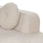 Canapé d'angle extra large Whisen 310 cm, canapé élégant en tissu avec trois coussins ronds, mousse haute résilience