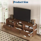 Meuble TV moderne du milieu du siècle de 70 pouces – Grande console multimédia pour téléviseurs de 80 pouces, avec étagères ouvertes, centre de divertissement pour salon/chambre à coucher