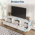 Meuble TV moderne du milieu du siècle de 70 pouces – Grande console multimédia pour téléviseurs de 80 pouces, avec étagères ouvertes, centre de divertissement pour salon/chambre à coucher