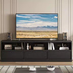 Meuble TV moderne du milieu du siècle de 70 pouces – Grande console multimédia pour téléviseurs de 80 pouces, avec étagères ouvertes, centre de divertissement pour salon/chambre à coucher
