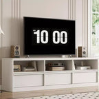 Meuble TV moderne du milieu du siècle de 70 pouces – Grande console multimédia pour téléviseurs de 80 pouces, avec étagères ouvertes, centre de divertissement pour salon/chambre à coucher