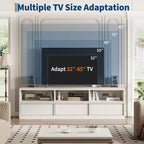 Meuble TV moderne du milieu du siècle de 70 pouces – Grande console multimédia pour téléviseurs de 80 pouces, avec étagères ouvertes, centre de divertissement pour salon/chambre à coucher