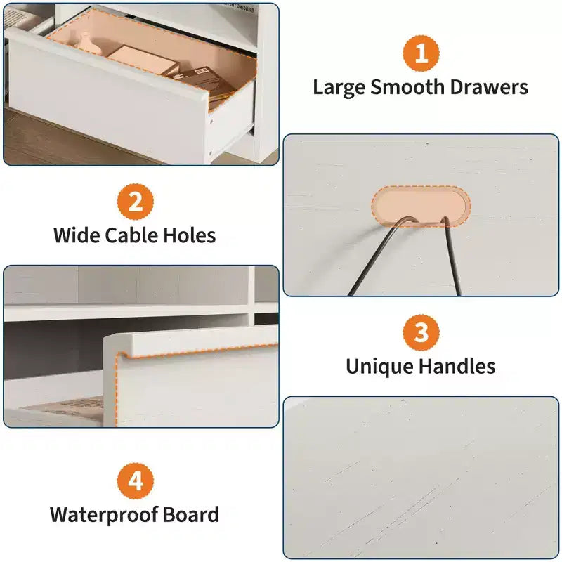 Meuble TV moderne du milieu du siècle de 70 pouces – Grande console multimédia pour téléviseurs de 80 pouces, avec étagères ouvertes, centre de divertissement pour salon/chambre à coucher