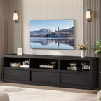 Meuble TV moderne du milieu du siècle de 70 pouces – Grande console multimédia pour téléviseurs de 80 pouces, avec étagères ouvertes, centre de divertissement pour salon/chambre à coucher