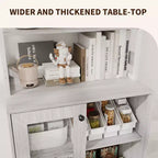 Acekool Étagère de Cuisine 170 cm avec Prise Électrique, Meuble de Rangement de Garde-Manger avec Lumières LED, Chariot de Bar avec Porte en Verre pour Salle à Manger, Salon