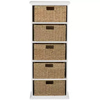 Étagère en bois The Lakeside Collection avec tiroirs en jonc de mer -
