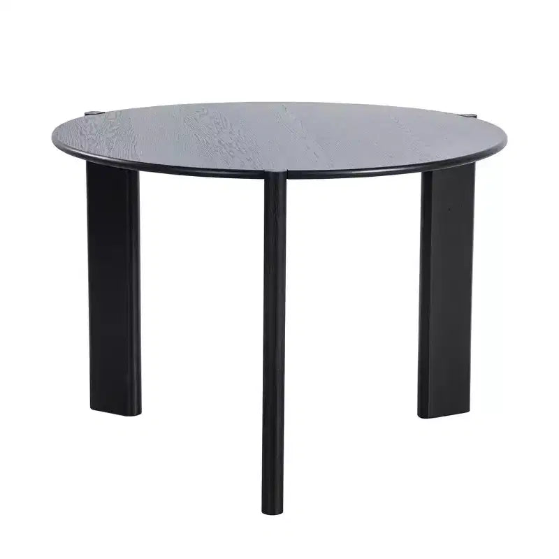 PexFix Table de salle à manger en bois massif de style campagnard, plateau rond aspect bois avec base en croix pour salles à manger modernes et réunions de famille