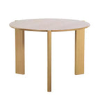 PexFix Table de salle à manger en bois massif de style campagnard, plateau rond aspect bois avec base en croix pour salles à manger modernes et réunions de famille