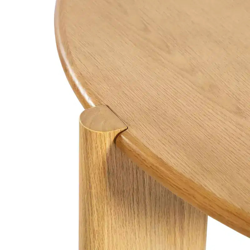 PexFix Table de salle à manger en bois massif de style campagnard, plateau rond aspect bois avec base en croix pour salles à manger modernes et réunions de famille