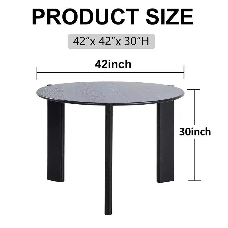 PexFix Table de salle à manger en bois massif de style campagnard, plateau rond aspect bois avec base en croix pour salles à manger modernes et réunions de famille