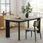 PexFix Table de salle à manger de style rustique en bois massif Plateau carré en bois pour salles à manger modernes et réunions de famille