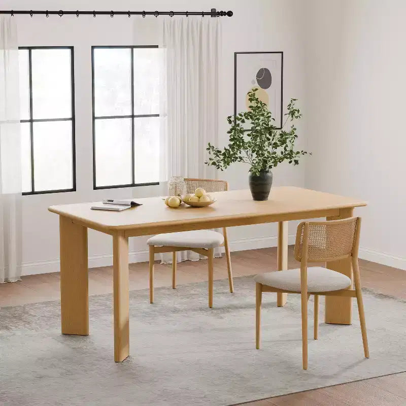PexFix Table de salle à manger de style rustique en bois massif Plateau carré en bois pour salles à manger modernes et réunions de famille