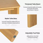 PexFix Table de salle à manger de style rustique en bois massif Plateau carré en bois pour salles à manger modernes et réunions de famille