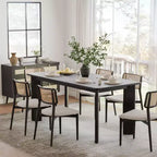 PexFix Table de salle à manger de style rustique en bois massif Plateau carré en bois pour salles à manger modernes et réunions de famille