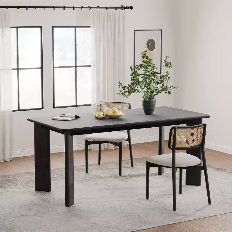 PexFix Table de salle à manger de style rustique en bois massif Plateau carré en bois pour salles à manger modernes et réunions de famille