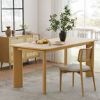 PexFix Table de salle à manger de style rustique en bois massif Plateau carré en bois pour salles à manger modernes et réunions de famille