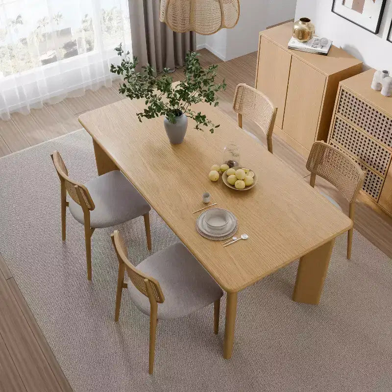 PexFix Table de salle à manger de style rustique en bois massif Plateau carré en bois pour salles à manger modernes et réunions de famille