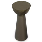 Mykal Contemporary Modern 12 inch Wide Metal Side Table in Antique Gold, Fully Assembled
