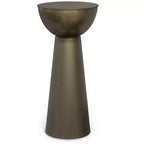 Table d'appoint contemporaine et moderne Mykal en métal de 12 pouces de large, finition or antique, entièrement assemblée