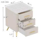 Tables de chevet modernes capitonnées avec tiroir, plateau en faux marbre et pieds en métal doré, tables d'appoint élégantes pour chambre ou canapé-Panipeachy