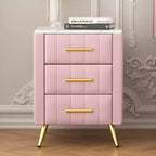 Tables de chevet modernes capitonnées avec tiroir, plateau en faux marbre et pieds en métal doré, tables d'appoint élégantes pour chambre ou canapé-Panipeachy