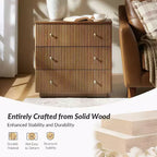 Tables de chevet Albert avec 3 tiroirs (lot de 2), en bois massif, avec station de charge | ART OF LIVING DESIGNS-ACORN