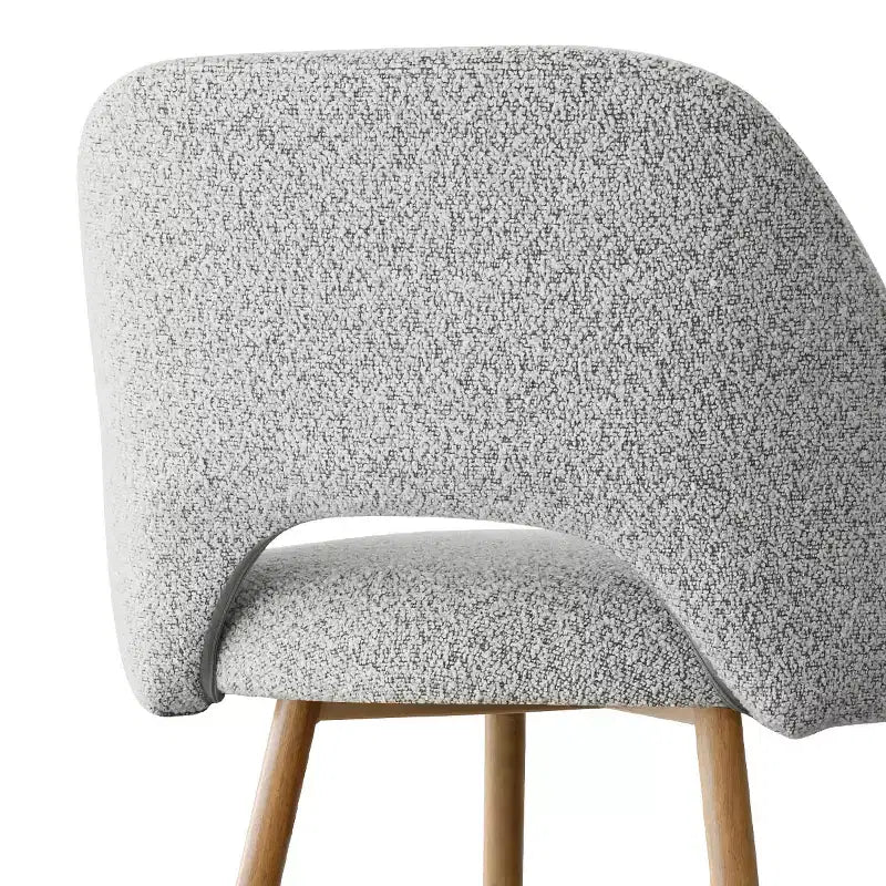 Lot de 2 tabourets de bar rembourrés en tissu bouclé de 68 cm, chaises modernes pour îlot de cuisine avec pieds en métal aspect bois - Panipeachy
