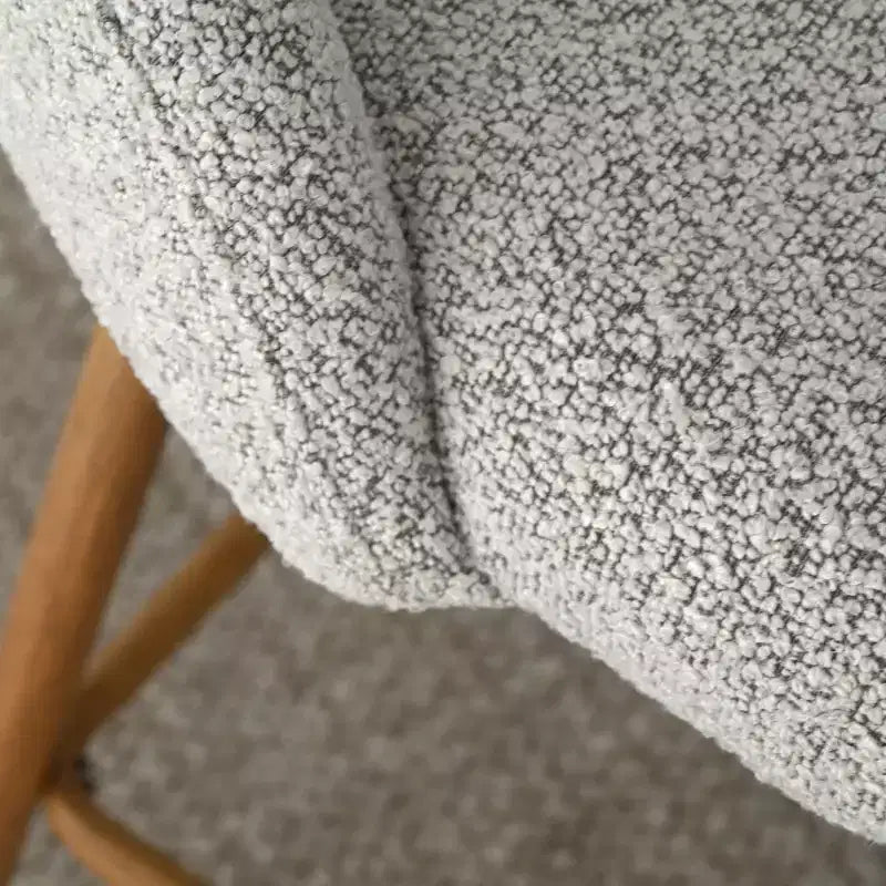 Lot de 2 tabourets de bar rembourrés en tissu bouclé de 68 cm, chaises modernes pour îlot de cuisine avec pieds en métal aspect bois - Panipeachy