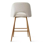 Lot de 2 tabourets de bar rembourrés en tissu bouclé de 68 cm, chaises modernes pour îlot de cuisine avec pieds en métal aspect bois - Panipeachy