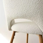 Lot de 2 tabourets de bar rembourrés en tissu bouclé de 68 cm, chaises modernes pour îlot de cuisine avec pieds en métal aspect bois - Panipeachy