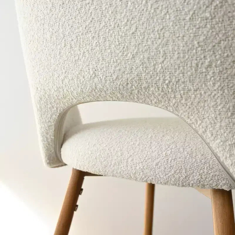 Lot de 2 tabourets de bar rembourrés en tissu bouclé de 68 cm, chaises modernes pour îlot de cuisine avec pieds en métal aspect bois - Panipeachy