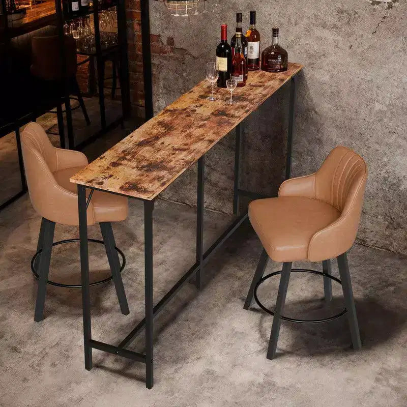 Table de salle à manger/bar hauteur comptoir Karl Home 71'' avec cadre métallique, table de canapé de pub pour cuisine et salon