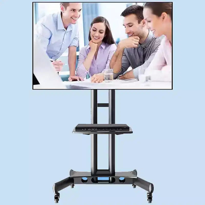 Chariot TV mobile COZONY, support roulant, pour téléviseurs de 32 à 65 pouces jusqu'à 50 kg, réglable en hauteur, noir