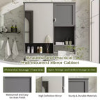 Meuble de salle de bain mural moderne GDFStudio Mazie 29" avec miroir, étagères et porte-serviettes