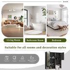 Meuble de salle de bain mural moderne GDFStudio Mazie 29" avec miroir, étagères et porte-serviettes