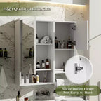Meuble de salle de bain mural moderne GDFStudio Mazie 29" avec miroir, étagères et porte-serviettes