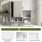 Meuble de salle de bain mural moderne GDFStudio Mazie 29" avec miroir, étagères et porte-serviettes