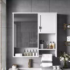 Meuble de salle de bain mural moderne GDFStudio Mazie 29" avec miroir, étagères et porte-serviettes