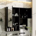 Meuble de salle de bain mural moderne GDFStudio Mazie 29" avec miroir, étagères et porte-serviettes